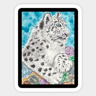 Snow leopard cat Sticker